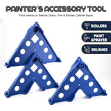 7-in-1 Painter's Support Stand Tool for Doors Cabinets Trim and Small Painting Projects, Heavy Duty Stackable Painting Rack for Brushes Rollers and Sprayers (12PCS) In Australia - Darrahopens