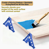 7-in-1 Painter's Support Stand Tool for Doors Cabinets Trim and Small Painting Projects, Heavy Duty Stackable Painting Rack for Brushes Rollers and Sprayers (12PCS)