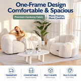 Cozy Bean Bag Sofa with Soft Corduroy Cover and High-Density Foam Filling for Living Room Bedroom Balcony Relaxation (White) In Australia - Darrahopens