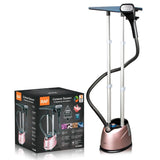 Darrahopens Appliances > Washers, Dryers & Irons > Irons & Ironing Systems Standing Garment Steamer with Dual Support Poles, 2000W Powerful Steam, 2.2L Water Tank, Adjustable Height and Fabric Settings for Home and Small Boutique Use (RoseGold)