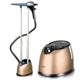 Darrahopens Appliances > Washers, Dryers & Irons > Irons & Ironing Systems Standing Garment Steamer with Dual Support Poles, 2000W Powerful Steam, 2.2L Water Tank, Adjustable Height and Fabric Settings for Home and Small Boutique Use (RoseGold)