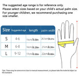 Waterproof Winter Snow Gloves for Kids with Touchscreen, Cartoon Print Design, Warm Fleece Lining, Adjustable Wrist Strap, Ideal for Skiing, Snowman Building, and Outdoor Play (L, White(Space))