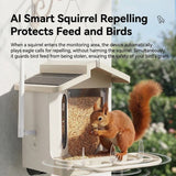 Smart Bird Feeder with 2K-4K Ultra HD AI Bird Recognition, Solar-Powered Outdoor Camera Feeder for Garden, Balcony, or Tree Mounting, Ideal for Bird Watching Enthusiasts and Backyard Wildlife Lovers (2K, Apricot)