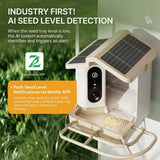 Smart Bird Feeder with 2K-4K Ultra HD AI Bird Recognition, Solar-Powered Outdoor Camera Feeder for Garden, Balcony, or Tree Mounting, Ideal for Bird Watching Enthusiasts and Backyard Wildlife Lovers (2K, Green)