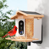 Smart Bird Feeder with 2K-4K Ultra HD AI Bird Recognition, Solar-Powered Outdoor Camera Feeder for Garden, Balcony, or Tree Mounting, Ideal for Bird Watching Enthusiasts and Backyard Wildlife Lovers (2K, Green)