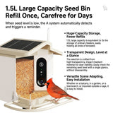 Smart Bird Feeder with 2K-4K Ultra HD AI Bird Recognition, Solar-Powered Outdoor Camera Feeder for Garden, Balcony, or Tree Mounting, Ideal for Bird Watching Enthusiasts and Backyard Wildlife Lovers (4K, Apricot)