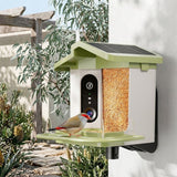 Smart Bird Feeder with 2K-4K Ultra HD AI Bird Recognition, Solar-Powered Outdoor Camera Feeder for Garden, Balcony, or Tree Mounting, Ideal for Bird Watching Enthusiasts and Backyard Wildlife Lovers (4K, Apricot)