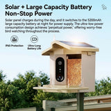 Smart Bird Feeder with 2K-4K Ultra HD AI Bird Recognition, Solar-Powered Outdoor Camera Feeder for Garden, Balcony, or Tree Mounting, Ideal for Bird Watching Enthusiasts and Backyard Wildlife Lovers (4K, Green)