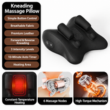 Wireless Neck Shoulder Massage Pillow with Heat, Ergonomic Shiatsu Kneading Cushion for Office Home Travel, Multi-Position Back Lumbar Leg Relaxation (Black)