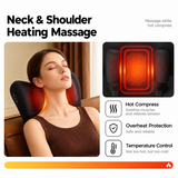 Wireless Neck Shoulder Massage Pillow with Heat, Ergonomic Shiatsu Kneading Cushion for Office Home Travel, Multi-Position Back Lumbar Leg Relaxation (Black)