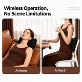 Wireless Neck Shoulder Massage Pillow with Heat, Ergonomic Shiatsu Kneading Cushion for Office Home Travel, Multi-Position Back Lumbar Leg Relaxation (Black)