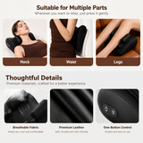 Wireless Neck Shoulder Massage Pillow with Heat, Ergonomic Shiatsu Kneading Cushion for Office Home Travel, Multi-Position Back Lumbar Leg Relaxation (Black)