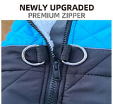 Winter Pet Dog Padded Vest with Waterproof Shell, Warm Fleece Lining, and Leash Attachment Ring for Outdoor Cold Weather Walks (2XL, Blue)