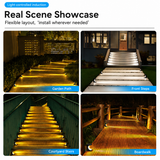 Solar Crescent Moon Step Light with Monocrystalline Silicon Panel, ABS & PS Construction, IP65 Waterproof, 3000K Warm White or 6000K Cool White Options for Outdoor Garden Paths, Driveways, and Wooden Deck Stairs (12PCS, Cool White Light)