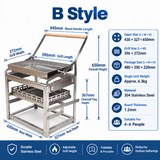 Darrahopens Home & Garden > BBQ > BBQs & Accessories Portable Double-Sided Flip Charcoal Grill with 304 Stainless Steel Body and Wooden Handles for Outdoor Camping Picnics Park Parties and Garden Barbecues (A) In Australia - Darrahopens