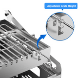 Darrahopens Home & Garden > BBQ > BBQs & Accessories Portable Double-Sided Flip Charcoal Grill with 304 Stainless Steel Body and Wooden Handles for Outdoor Camping Picnics Park Parties and Garden Barbecues (B) In Australia - Darrahopens