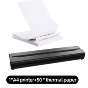 Portable A4 Thermal Printer with Bluetooth Wireless Connectivity, Inkless Printing for Home, Office, and Tattoo Transfer Use on Paper and Various Media (Black)