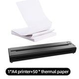 Portable A4 Thermal Printer with Bluetooth Wireless Connectivity, Inkless Printing for Home, Office, and Tattoo Transfer Use on Paper and Various Media (Black)