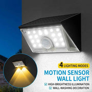 Solar Powered LED Wall Light with Motion Sensor, IP65 Waterproof Outdoor Lighting for Garden Fence, Courtyard, Stairs, and Pathway Decoration, Dual Color Temperature Options (6500K Cool White / 3000K Warm White), Auto On at Night, Energy-Saving and Weathe