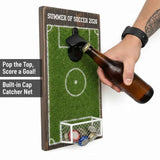 Wall-Mounted Soccer Field Bottle Opener with Goal Net Catcher – Football-Themed Bar Accessory for Game Room, Man Cave, Home Bar, or Outdoor Patio – Unique Gift for Soccer Fans (19.5*38cm) In Australia - Darrahopens