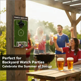 Wall-Mounted Soccer Field Bottle Opener with Goal Net Catcher – Football-Themed Bar Accessory for Game Room, Man Cave, Home Bar, or Outdoor Patio – Unique Gift for Soccer Fans (14.5*31cm)