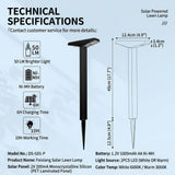 Solar Powered Pathway Lights with PET Laminated Monocrystalline Panel, NiMH Battery, and Black Aluminum Body – Auto On/Off at Dusk, Cordless Installation for Garden Walkways, Patio Steps, Flower Beds, and Landscape Accents – Choose 6000K Cool White or 300