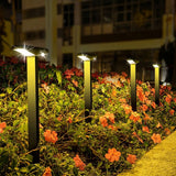 Solar Powered Pathway Lights with PET Laminated Monocrystalline Panel, NiMH Battery, and Black Aluminum Body – Auto On/Off at Dusk, Cordless Installation for Garden Walkways, Patio Steps, Flower Beds, and Landscape Accents – Choose 6000K Cool White or 300