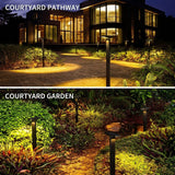 Solar Powered Pathway Lights with PET Laminated Monocrystalline Panel, NiMH Battery, and Black Aluminum Body – Auto On/Off at Dusk, Cordless Installation for Garden Walkways, Patio Steps, Flower Beds, and Landscape Accents – Choose 6000K Cool White or 300