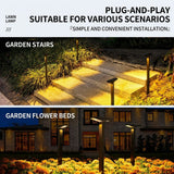 Solar Powered Pathway Lights with PET Laminated Monocrystalline Panel, NiMH Battery, and Black Aluminum Body – Auto On/Off at Dusk, Cordless Installation for Garden Walkways, Patio Steps, Flower Beds, and Landscape Accents – Choose 6000K Cool White or 300