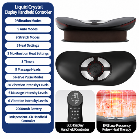 Smart EMS Lumbar Massager with Heat, Airbag Traction and Pulse Modes for Home Relaxation, Muscle Relief and Daily Back Comfort (LCD Hand Control Model) In Australia - Darrahopens