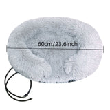 USB Heated Pet Bed with Semi-Enclosed Design, Soft Plush Fleece, Removable Washable Cover, 5-Temperature Control, Auto Shut-Off, Ideal for Cats and Dogs in Cold Weather (50cm, Grey)