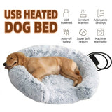 USB Heated Pet Bed with Semi-Enclosed Design, Soft Plush Fleece, Removable Washable Cover, 5-Temperature Control, Auto Shut-Off, Ideal for Cats and Dogs in Cold Weather (70cm, Grey) In Australia - Darrahopens