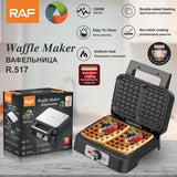 Darrahopens Home & Garden > Kitchenware > Bakeware & Accessories Electric Waffle Maker with Non-Stick Double Square Plates, 1200W Dual-Sided Heating, Compact Flip Design for Quick Breakfast, Desserts and Family Baking in Home Kitchens (Black) In Australia - Darrahopens