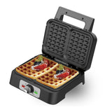 Darrahopens Home & Garden > Kitchenware > Bakeware & Accessories Electric Waffle Maker with Non-Stick Double Square Plates, 1200W Dual-Sided Heating, Compact Flip Design for Quick Breakfast, Desserts and Family Baking in Home Kitchens (Black) In Australia - Darrahopens