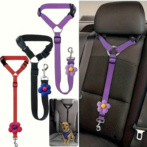 Dog Seat Belt for Car, Pet Car Safety Restraint with Adjustable Straps and Zinc Alloy Hook, Perfect for Securing Your Dog in Vehicle, Ideal Car Safety Strap for Small to Large Dogs, Great Christmas Gift for Pet Lovers (Black) In Australia - Darrahopens