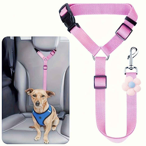 Dog Seat Belt for Car, Pet Car Safety Restraint with Adjustable Straps and Zinc Alloy Hook, Perfect for Securing Your Dog in Vehicle, Ideal Car Safety Strap for Small to Large Dogs, Great Christmas Gift for Pet Lovers (Pink) In Australia - Darrahopens