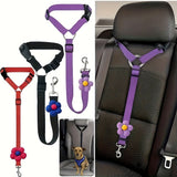 Dog Seat Belt for Car, Pet Car Safety Restraint with Adjustable Straps and Zinc Alloy Hook, Perfect for Securing Your Dog in Vehicle, Ideal Car Safety Strap for Small to Large Dogs, Great Christmas Gift for Pet Lovers (Red)