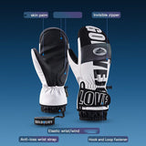 Winter Ski Mittens Waterproof & Windproof for Outdoor Snow Sports, with Touchscreen Compatibility, Fleece Lining, Anti-Slip Palm, Adjustable Wrist Strap, and Detachable Leash for Men and Women (L, Purple)