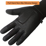 Winter Thermal Touchscreen Gloves for Outdoor Sports – Windproof, Fleece-Lined, Anti-Slip, Compatible with Running, Cycling, Fishing, Skiing, and Daily Cold-Weather Activities (L)