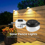 Solar Powered Fence Light with Durable ABS+PC Housing, Monocrystalline Silicon Panel, and Adjustable Mounting Clip for Outdoor Garden, Patio, Deck, and Walkway Illumination in Warm White or Cool White (16PCS, Black Housing‑Warm White Light)