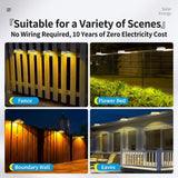 Solar Powered Fence Light with Durable ABS+PC Housing, Monocrystalline Silicon Panel, and Adjustable Mounting Clip for Outdoor Garden, Patio, Deck, and Walkway Illumination in Warm White or Cool White (16PCS, White Housing‑Cool White Light)