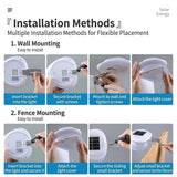 Solar Powered Fence Light with Durable ABS+PC Housing, Monocrystalline Silicon Panel, and Adjustable Mounting Clip for Outdoor Garden, Patio, Deck, and Walkway Illumination in Warm White or Cool White (4PCS, White Housing‑Warm White Light)