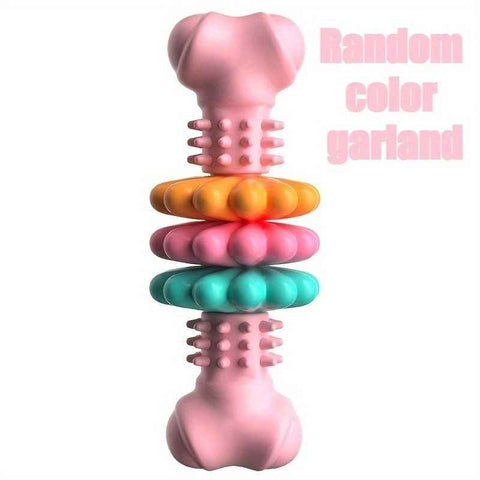 Durable Dog Chew Toy for Aggressive Chewers – Fun Bone-Shaped Dental Toy with Flower Ring Design, Ideal for Medium to Large Dogs, Great for Teeth Cleaning and Training Rewards (Pink) In Australia - Darrahopens