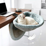 Adjustable Cat Hammock for Desk, Folding Cat Bed with Soft Faux Fur Liner and Breathable Mesh, Clip-On Perch for Office, Gaming, Dining Table – Secure, Cozy Space for Your Feline Friend (Grey) In Australia - Darrahopens