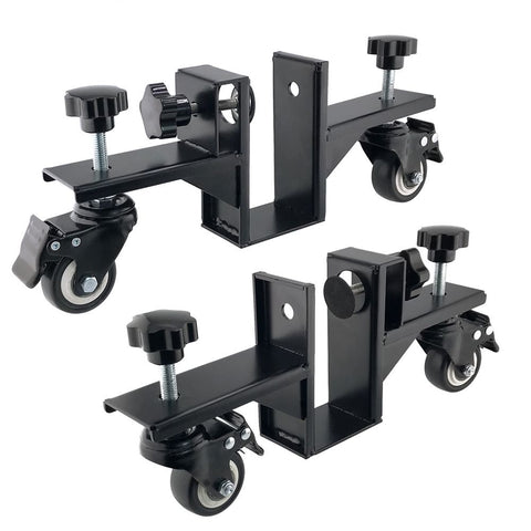 Adjustable Door Installation Roller Tool with 360° Swivel Brake Casters, U-Shaped Clamp for Heavy Wooden Door Lifting, Moving and Positioning During Indoor Setup (2PCS)