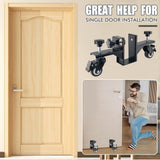Adjustable Door Installation Roller Tool with 360° Swivel Brake Casters, U-Shaped Clamp for Heavy Wooden Door Lifting, Moving and Positioning During Indoor Setup (2PCS)
