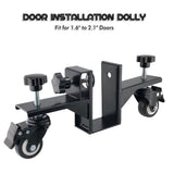 Adjustable Door Installation Roller Tool with 360° Swivel Brake Casters, U-Shaped Clamp for Heavy Wooden Door Lifting, Moving and Positioning During Indoor Setup (2PCS)