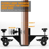 Adjustable Door Installation Roller Tool with 360° Swivel Brake Casters, U-Shaped Clamp for Heavy Wooden Door Lifting, Moving and Positioning During Indoor Setup (2PCS)