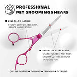 Professional Pet Grooming Scissors Set for Dogs & Cats – Includes Straight, Curved, Thinning Shears, Nail Clippers, and Comb in a Stylish Pink Case for Home Grooming and Salon-Quality Trimming In Australia - Darrahopens
