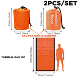 2-Piece Emergency Thermal Sleeping Bag Set – Waterproof, Windproof, and Reflective Survival Blanket with Drawstring Carry Pouch, Compact and Reusable for Camping, Hiking, and Car Emergency Use (Green) In Australia - Darrahopens